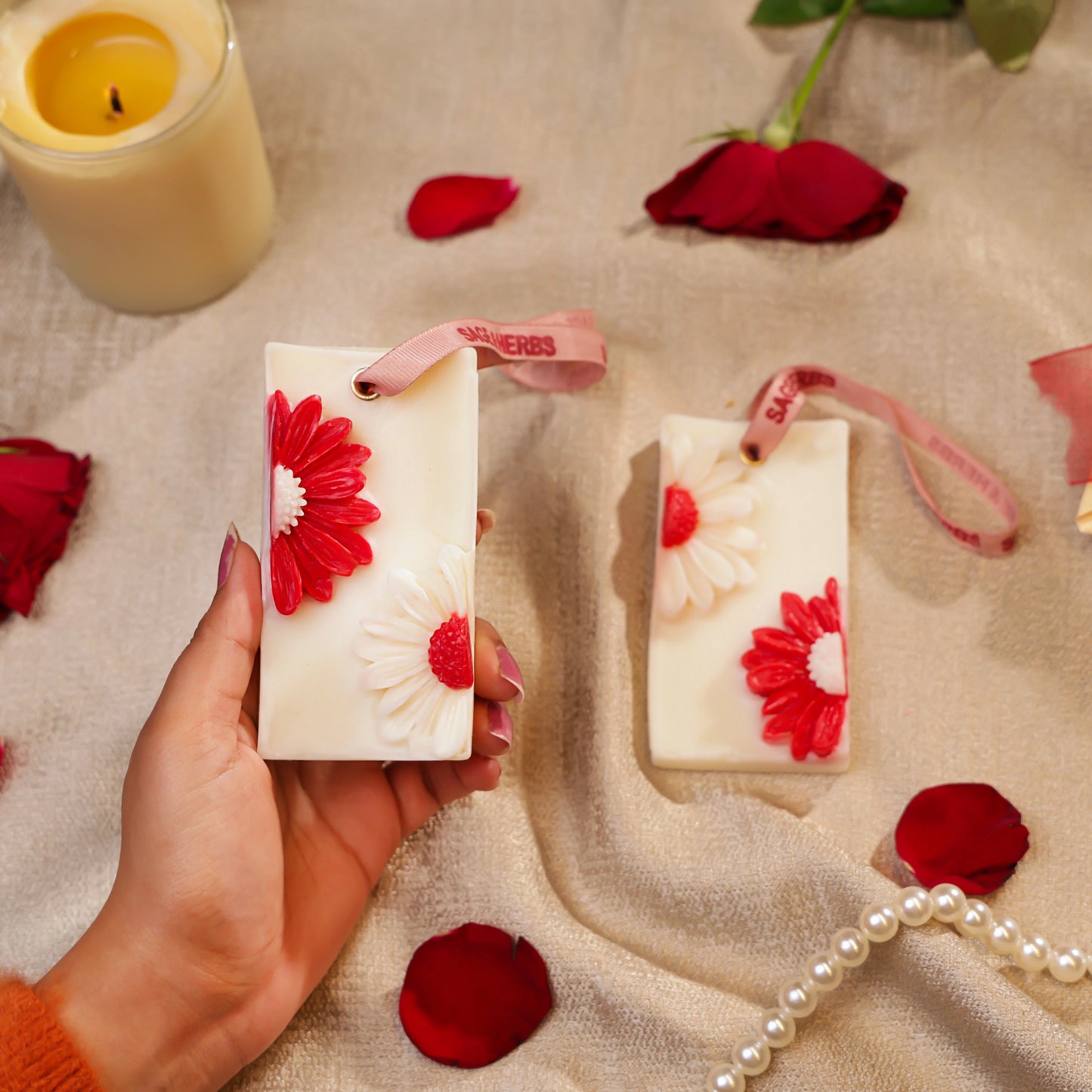 Floral Wax Sachet Set Of 2