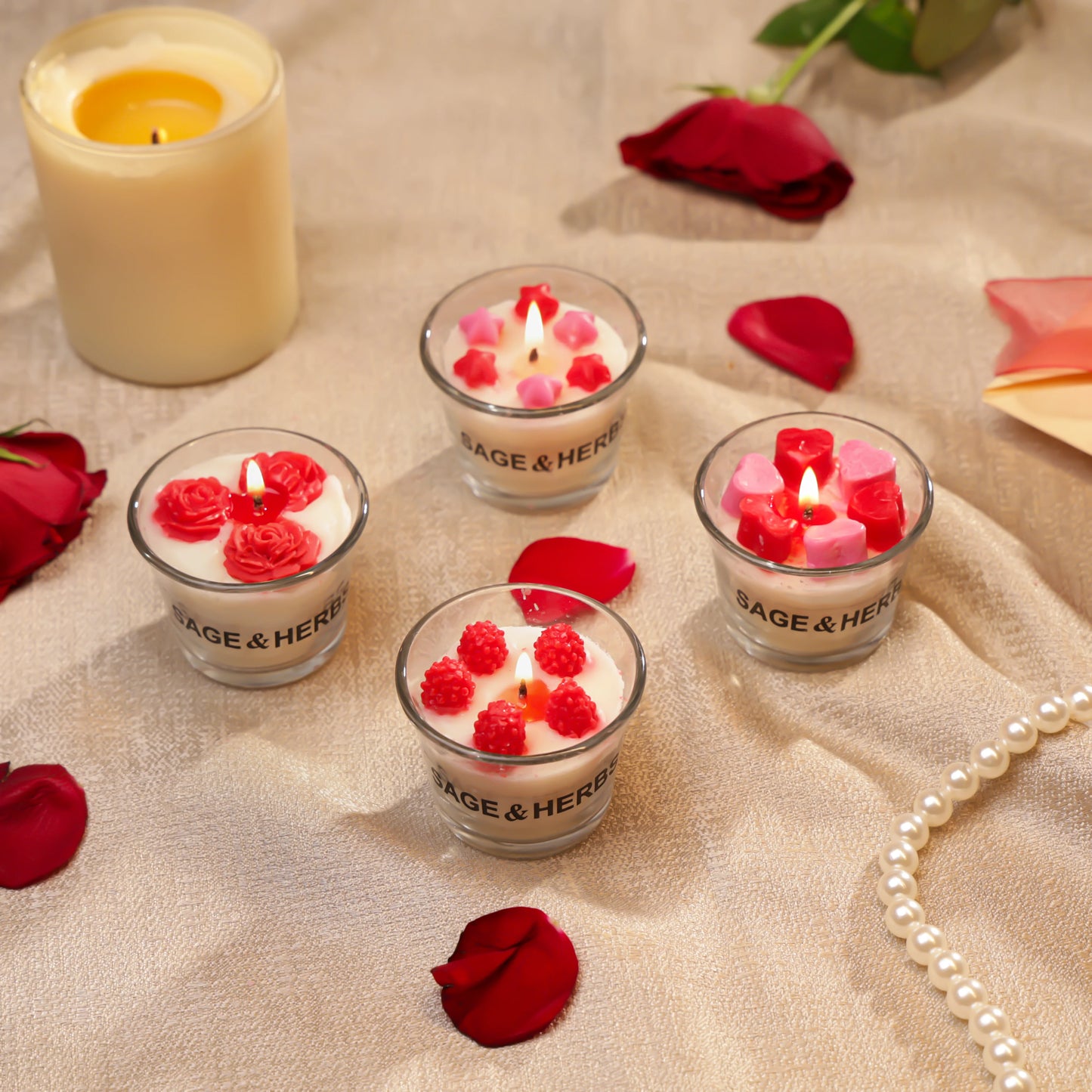 Glass Vase Candle Bulk of 4