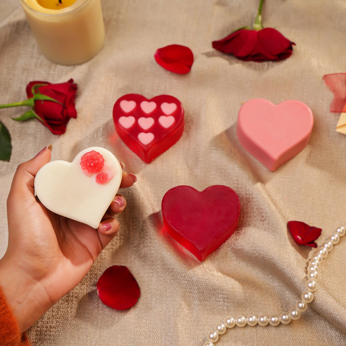 Heart Shaped Soaps Set Of 4