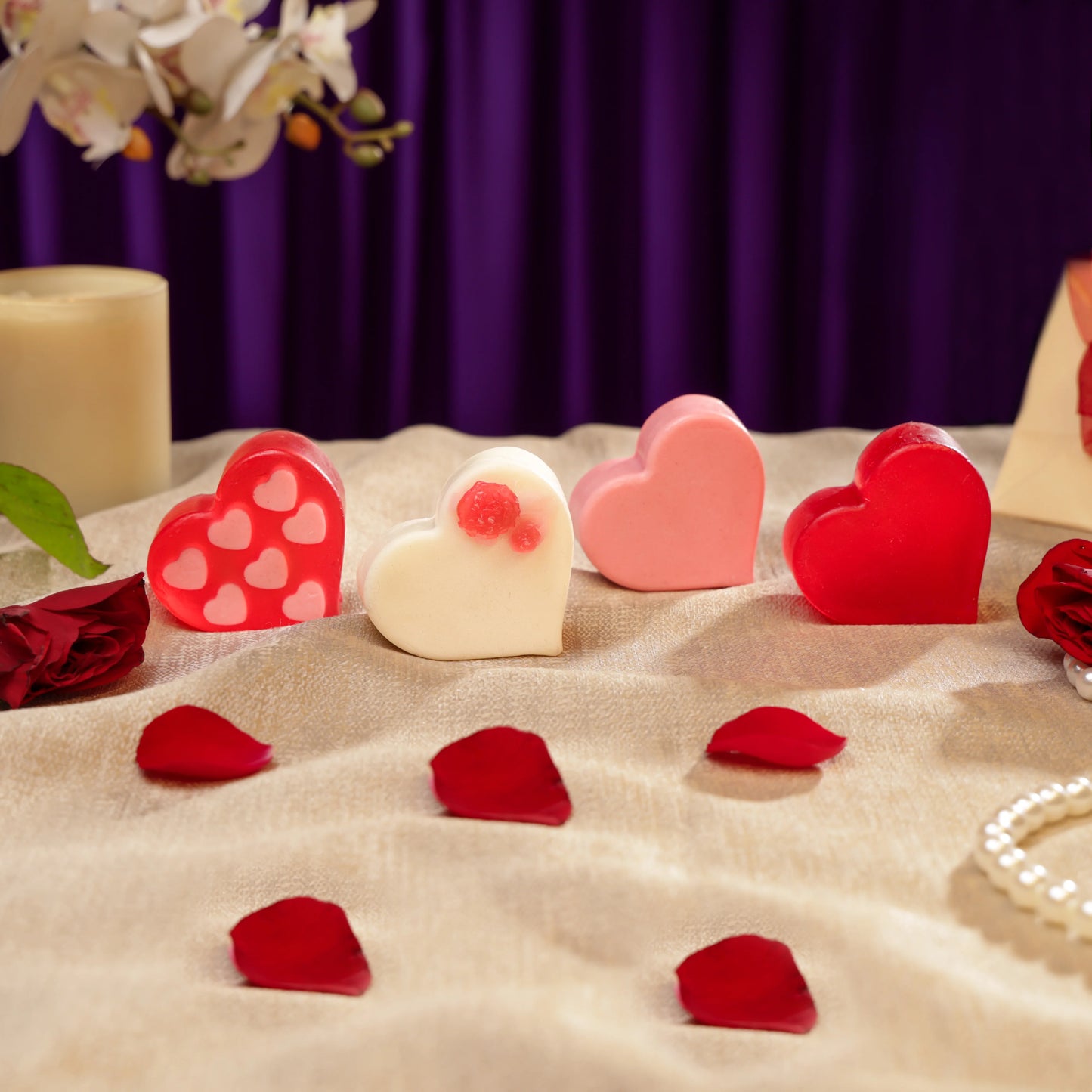 Heart Shaped Soaps Set Of 4