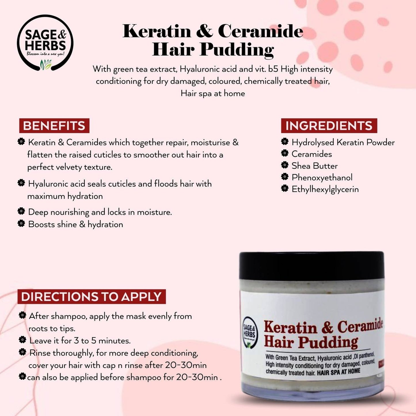 keratin and ceramide hair pudding