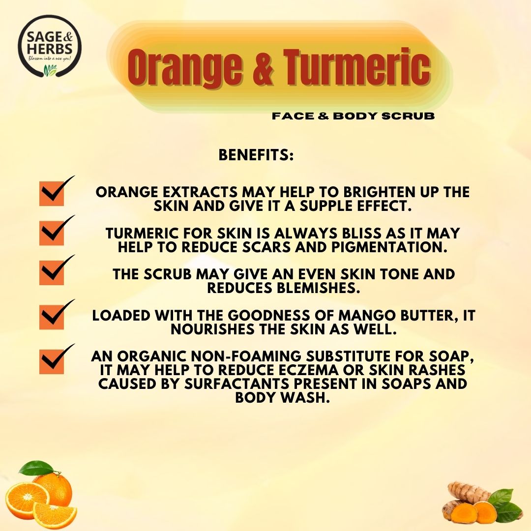 Orange & Turmeric Face & Body Scrub