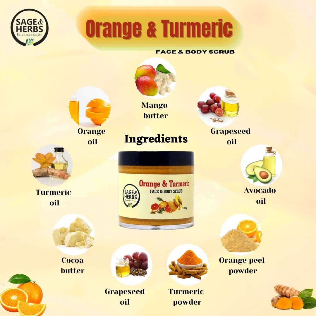 Orange & Turmeric Face & Body Scrub