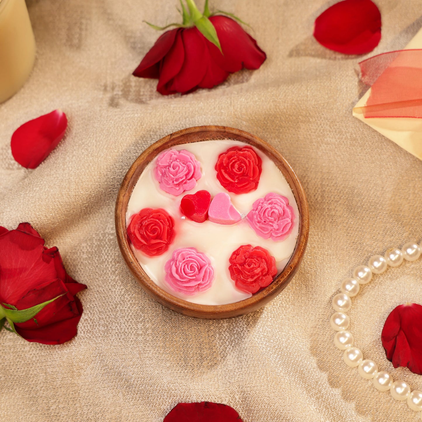 Rose Wood Bowl Candle