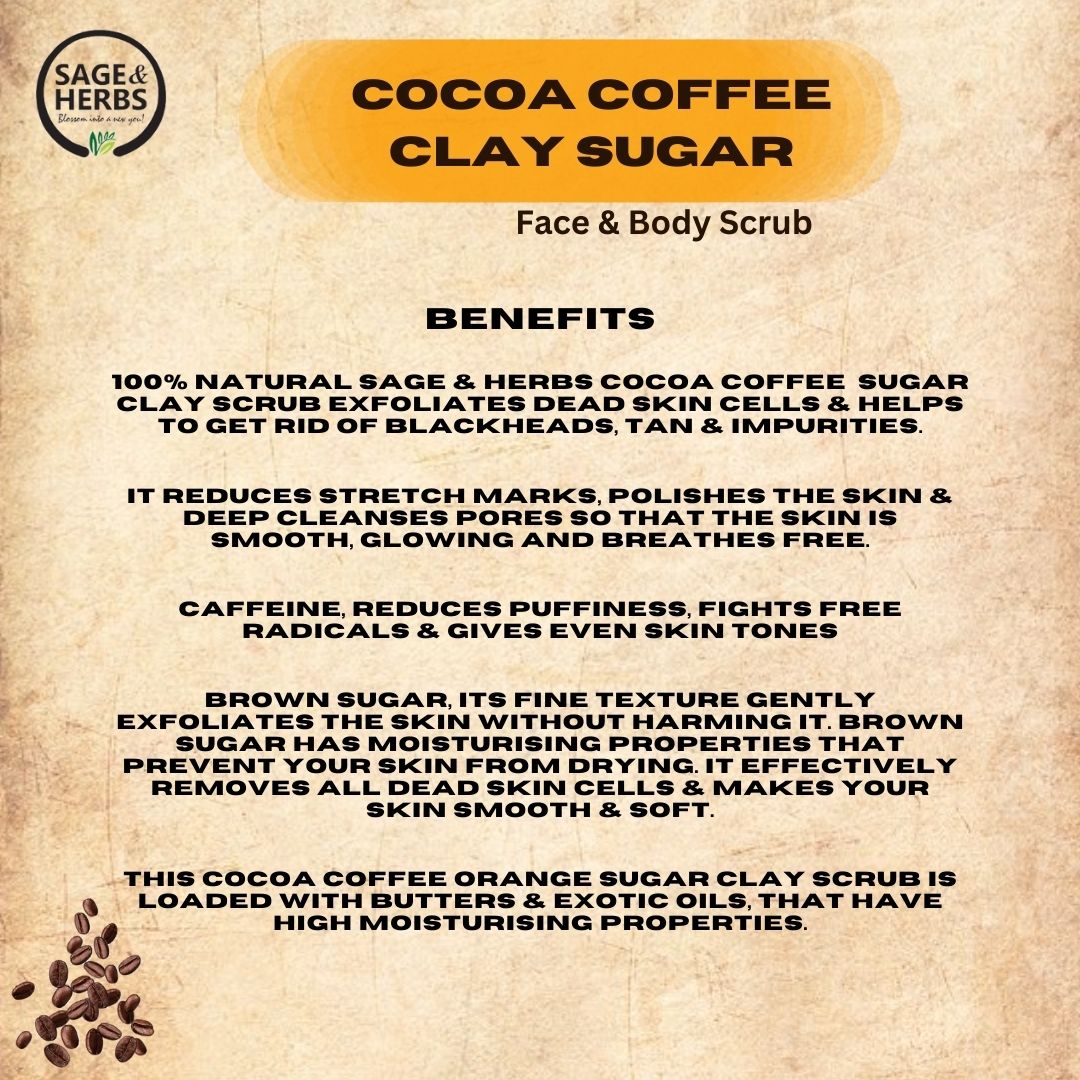 COCOA COFFEE CLAY SHUGER FACE & BODY SCRUB