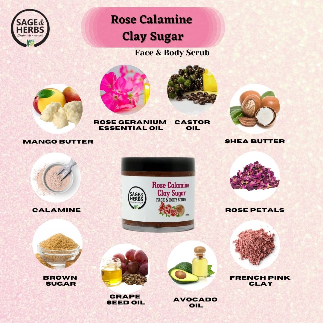 ROSE CLAMINE CLAY SUGAR FACE & BODY SCRUB