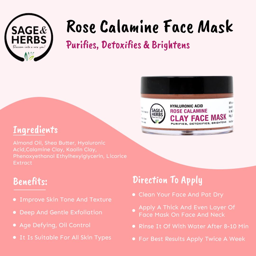 Rose Calamine Clay Face Mask