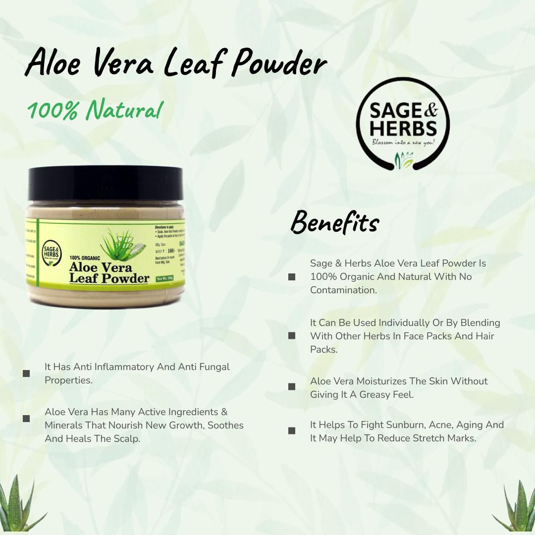 100% Organic Aloe Vera Leaf Powder