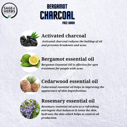 Bergamot Charcoal Face Wash