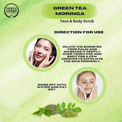 Green Tea Moringa Face & Body Scrub