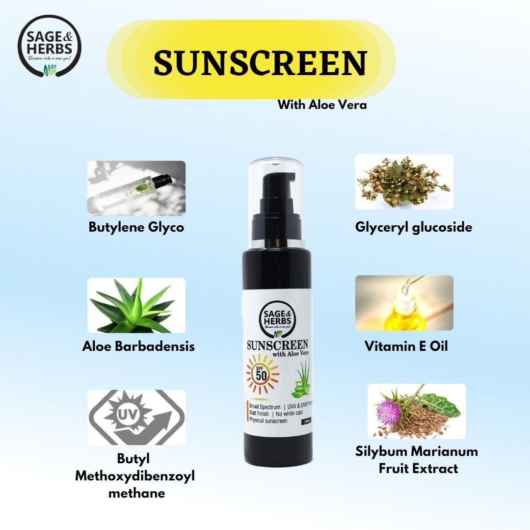 SUNSCREEN with Aloe Vera(SPF-50)